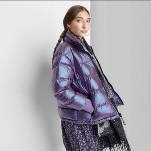 💜Iridescent purple puffer jacket💜